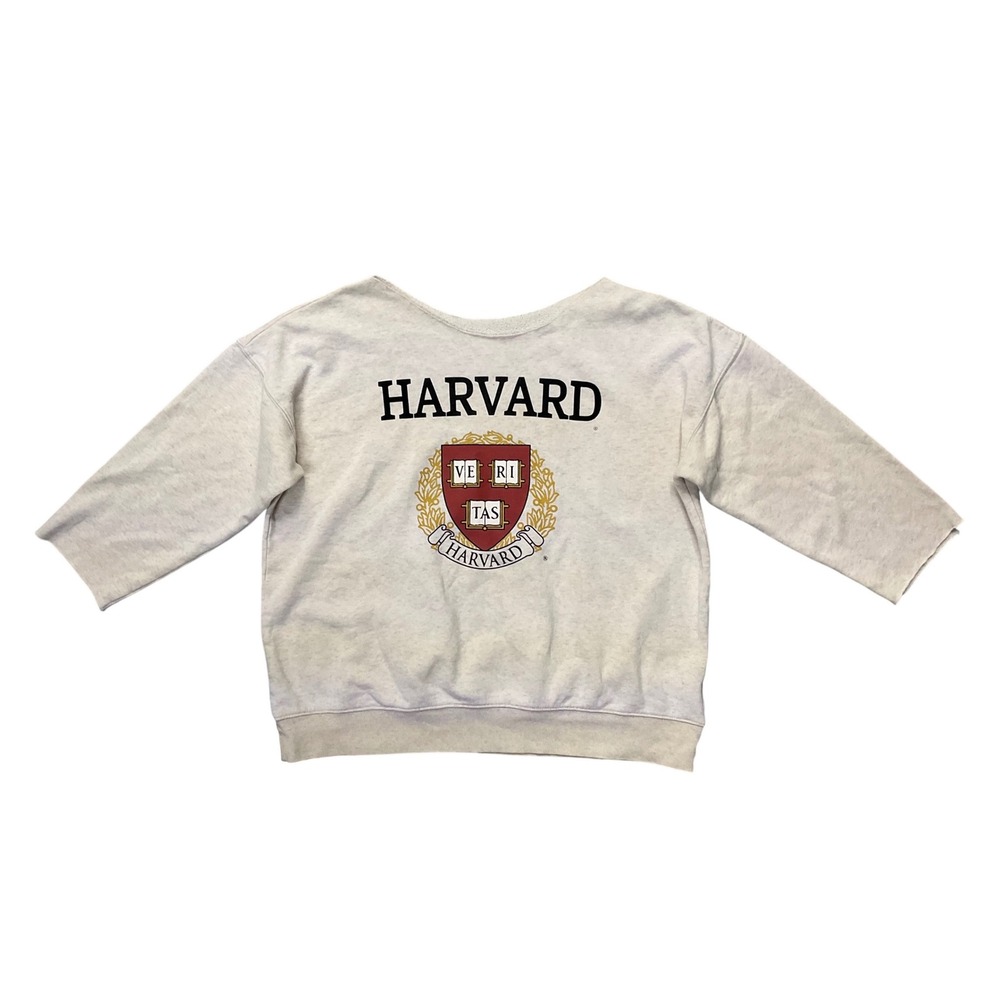 Harvard University Wide Neck Graphic Sweatshirt Heather Gray Women S 180436